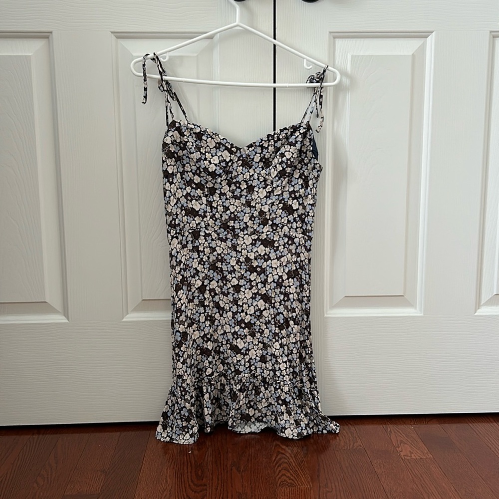 Aritzia Sunday Best mini bustier floral dress